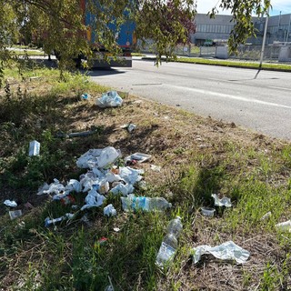 I rifiuti abbandonati su via Ceirano