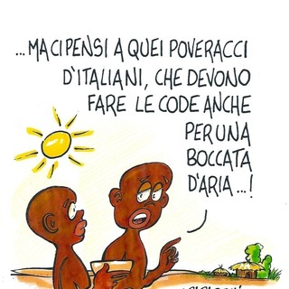 Con agosto inizia l'esodo per le vacanze: la vignetta di Paparelli
